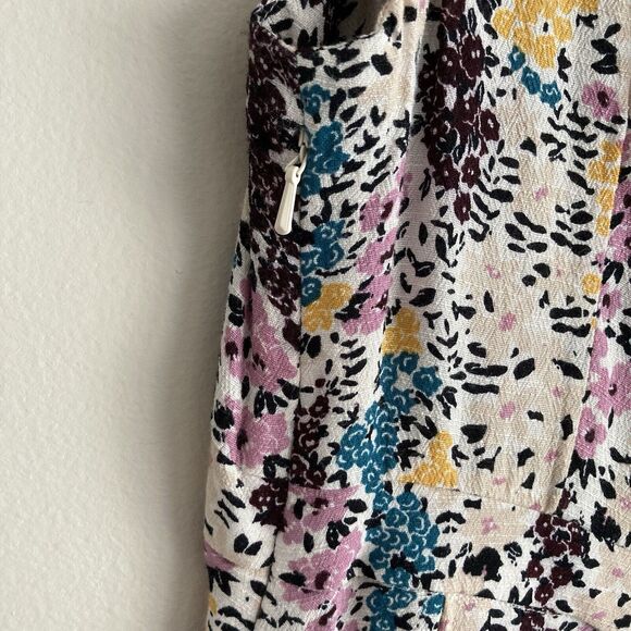 Free People Miss Right Ivory Pink Floral Mini Dress Size Small Cut Out - Picture 11 of 12
